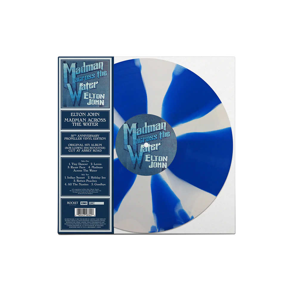 Madman Across The Water: 50th Anniversary (Limited Edition, Blue & White Propeller Colored Vinyl) - Elton John