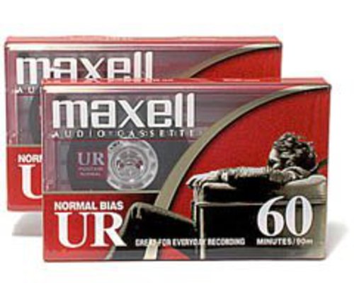 Maxell 60 Minute Storage Capacity Normal Bias Type Flat Packs 2 Pack Cassettes - Maxell